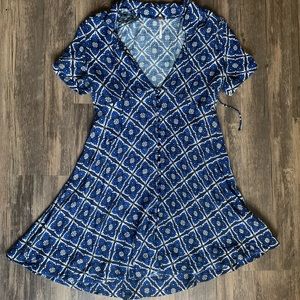 Free People Floral Blue Dress